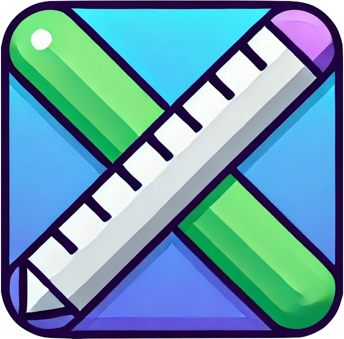 The unxt logo: a ruler crossed with a green pencil on a blue square.